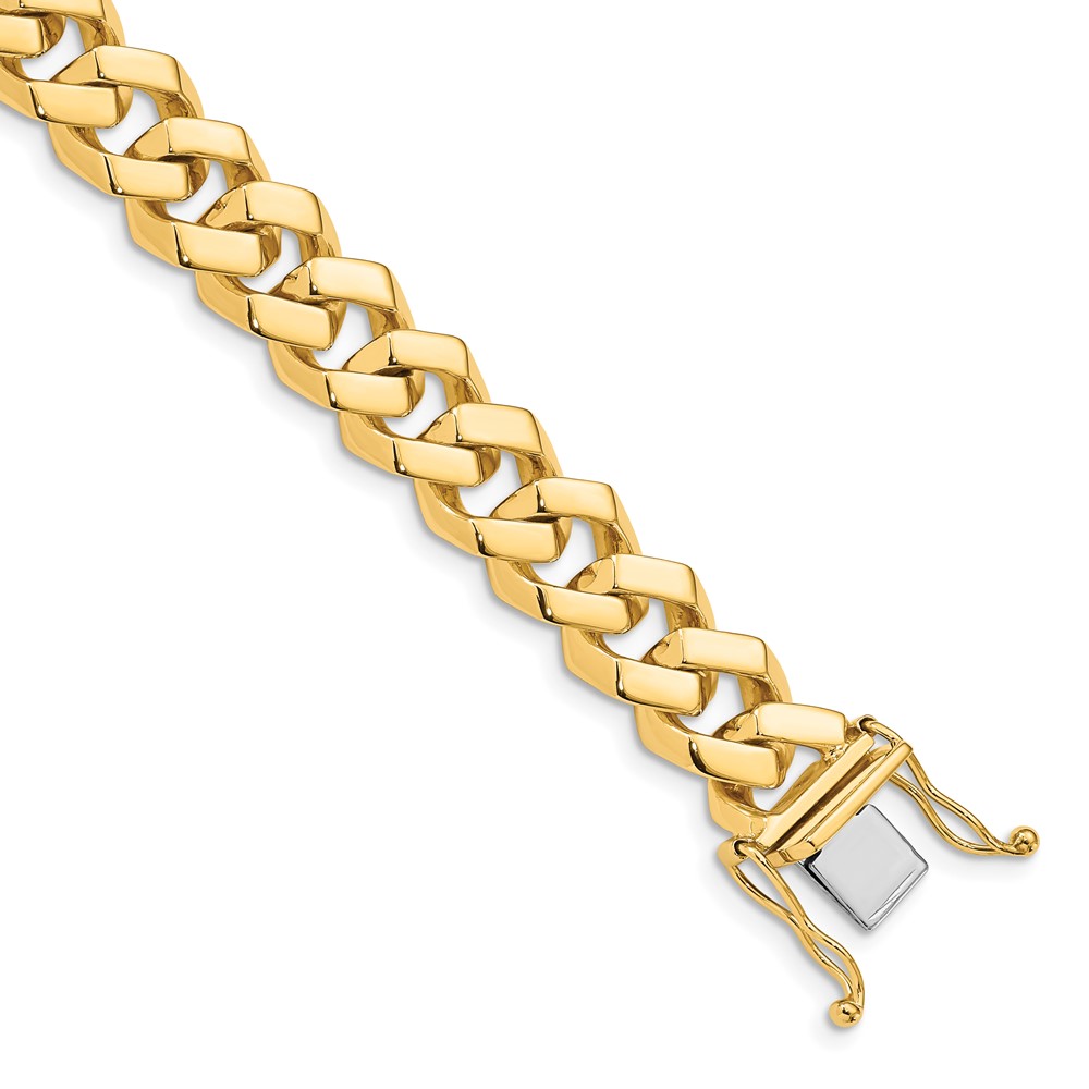 10k 10mm Hand-polished Fancy Link Bracelet - Image 1