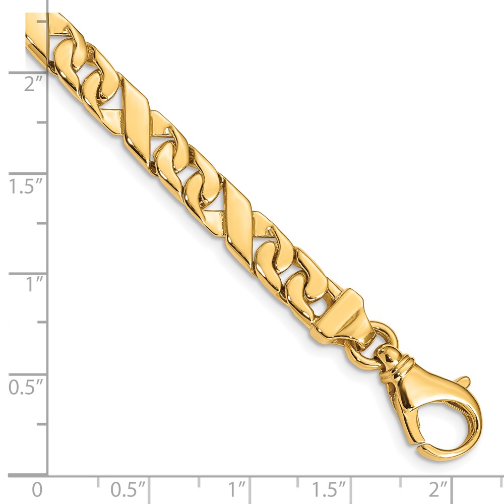 10k 6.7mm Hand-polished Fancy Link Bracelet - Image 2