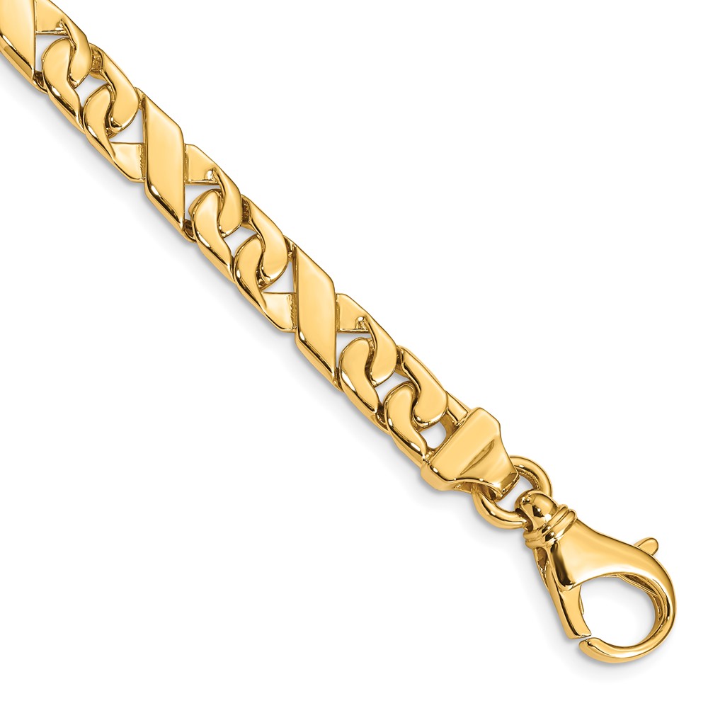 10k 6.7mm Hand-polished Fancy Link Bracelet - Image 1