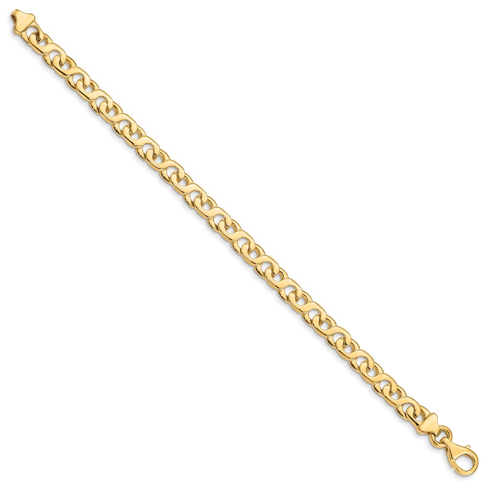 10k 6.2mm Hand-Polished Fancy Link Bracelet - Image 3
