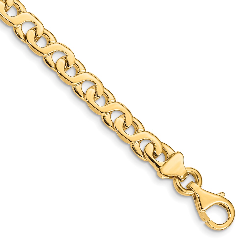 10k 6.2mm Hand-Polished Fancy Link Bracelet - Image 1