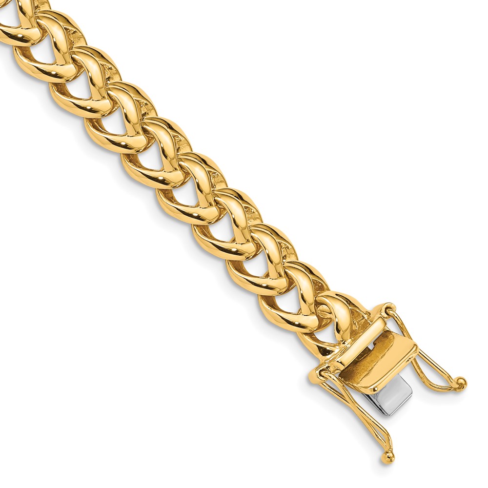 10k 8.6mm Hand-polished Fancy Link Bracelet - Image 1