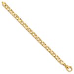 10k 7.5mm Hand Polished Fancy Link Bracelet - Image 3