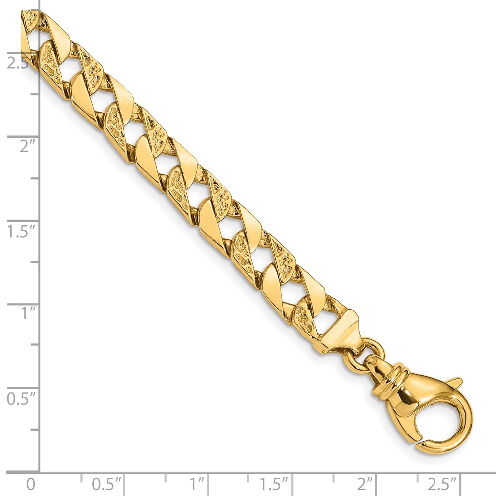 10k 7.5mm Hand Polished Fancy Link Bracelet - Image 2