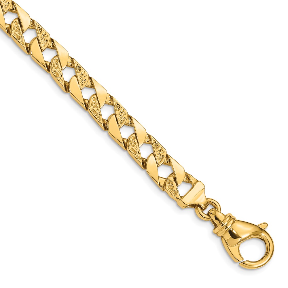 10k 7.5mm Hand Polished Fancy Link Bracelet - Image 1