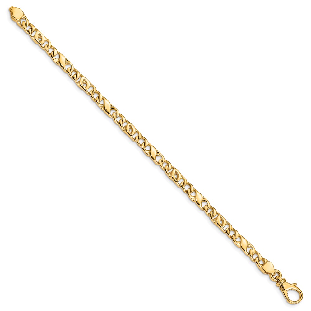 10k 4.8mm Hand Polished Fancy Link Chain - Image 3
