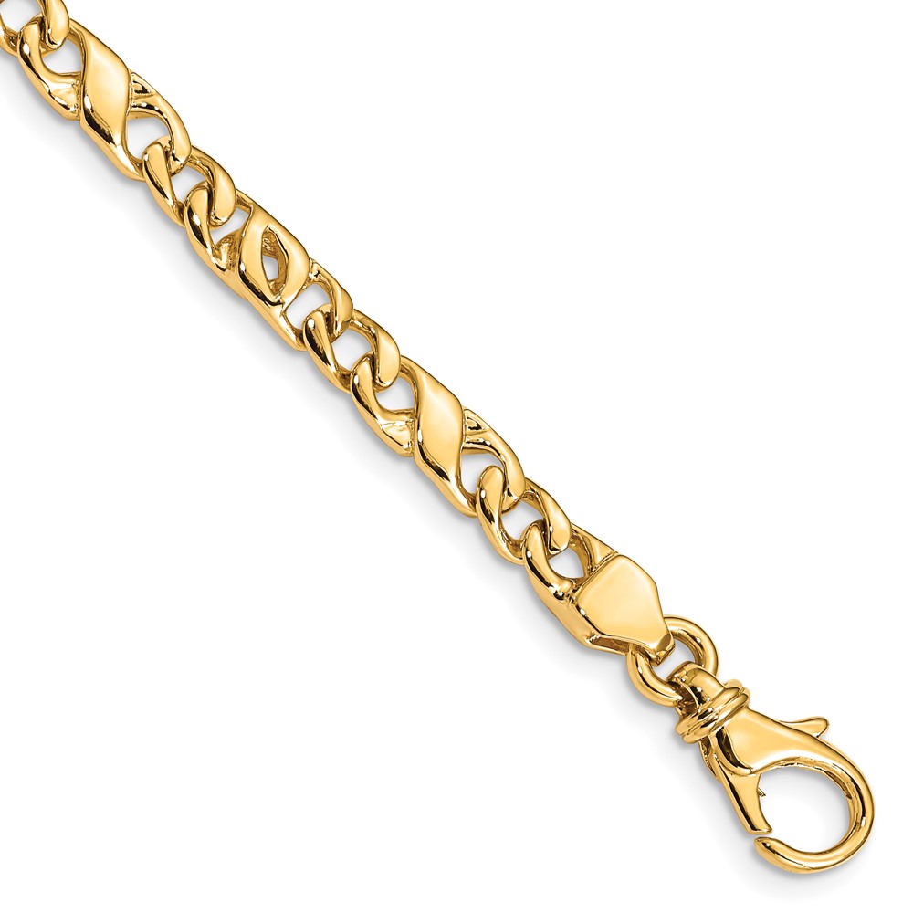 10k 4.8mm Hand Polished Fancy Link Chain - Image 1