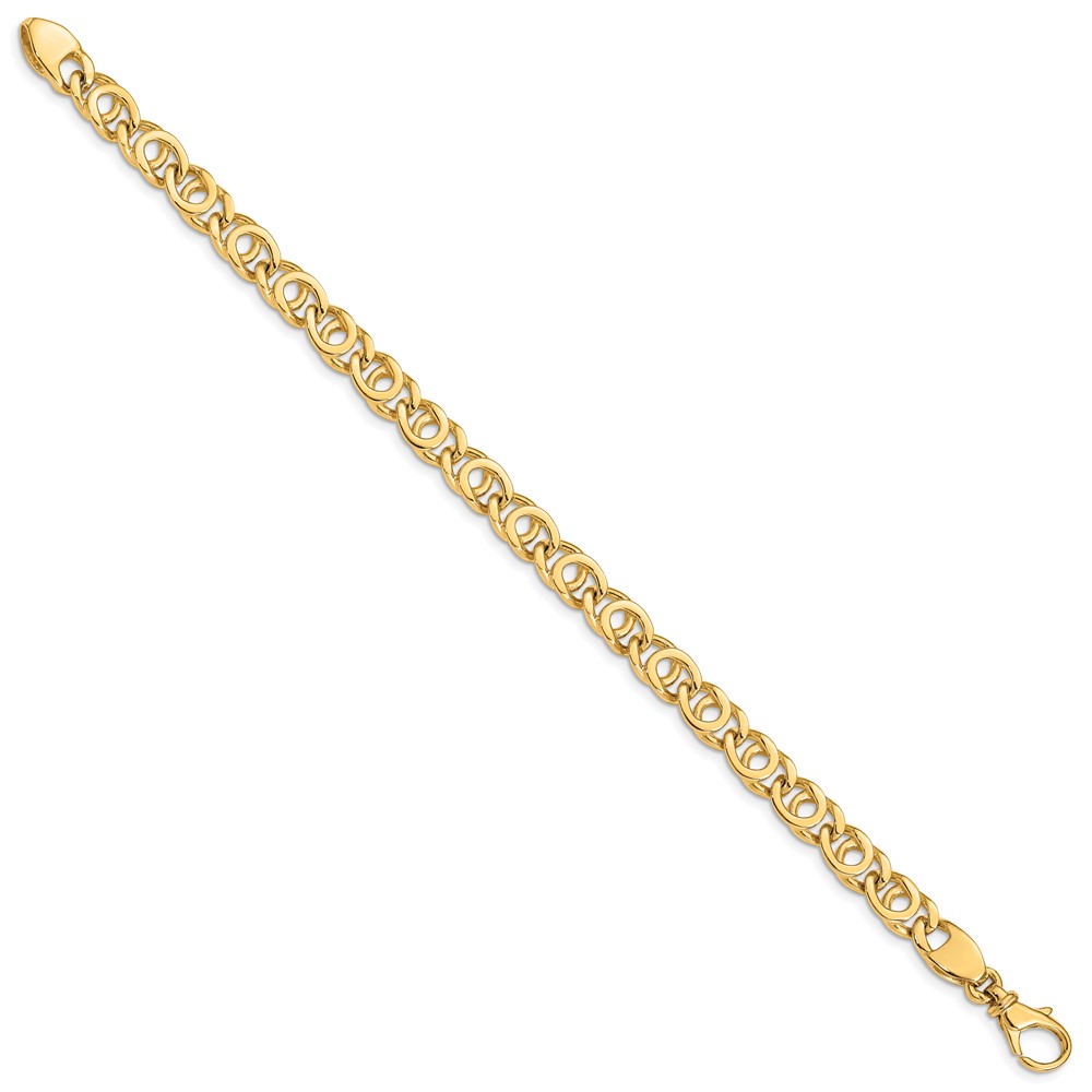 10k 7mm Hand Polished Fancy Link Chain - Image 2