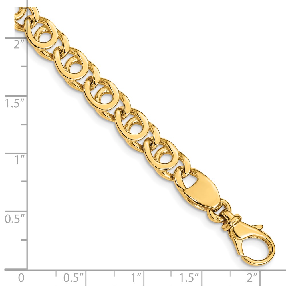 10k 7mm Hand Polished Fancy Link Chain - Image 3