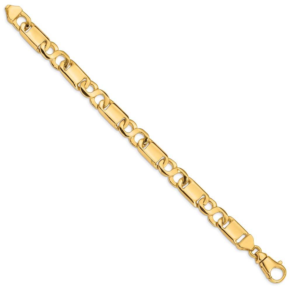 10k 10.4mm Hand-polished Fancy Link Bracelet - Image 3