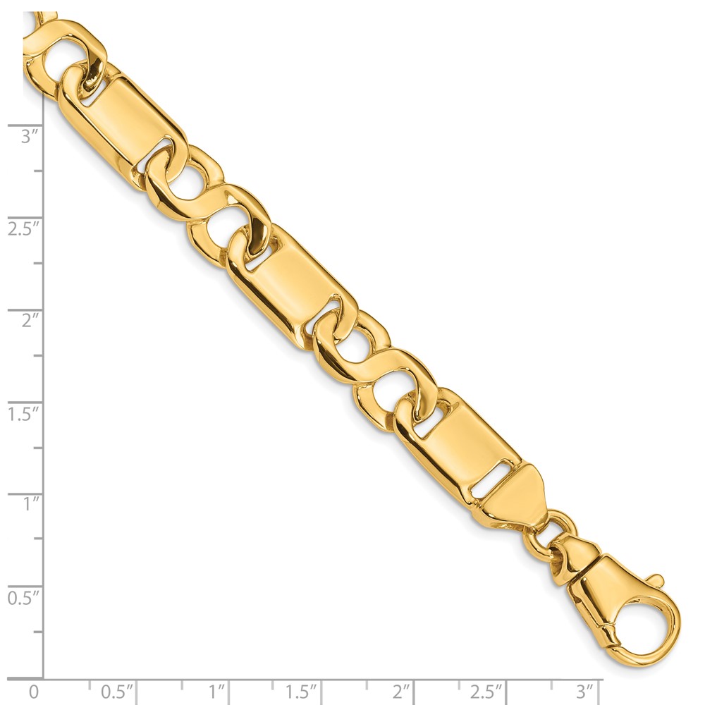 10k 10.4mm Hand-polished Fancy Link Bracelet - Image 2