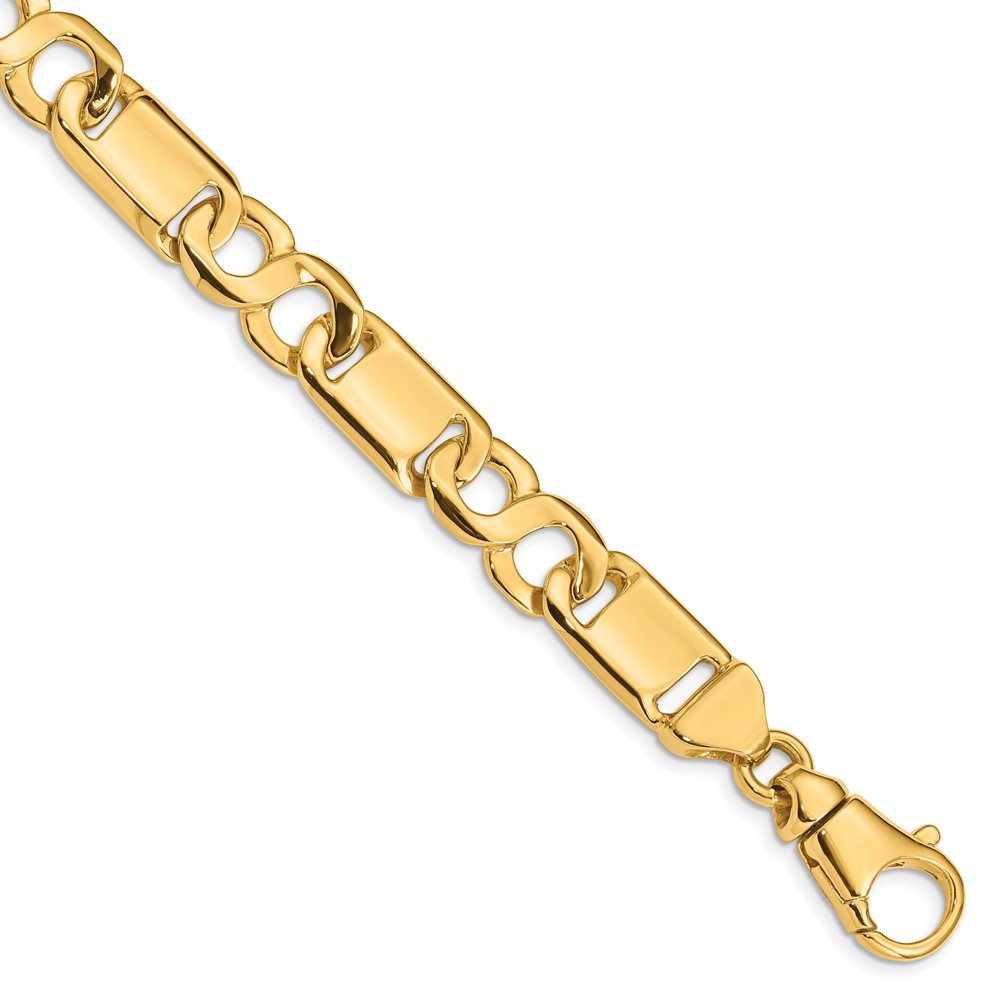 10k 10.4mm Hand-polished Fancy Link Bracelet - Image 1