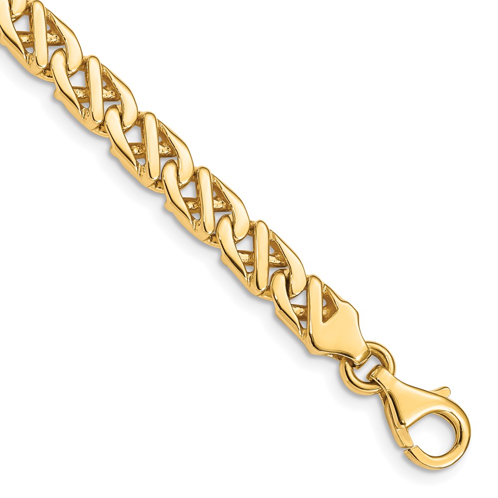 10k 6.1mm Hand-polished Fancy Link Bracelet - Image 1