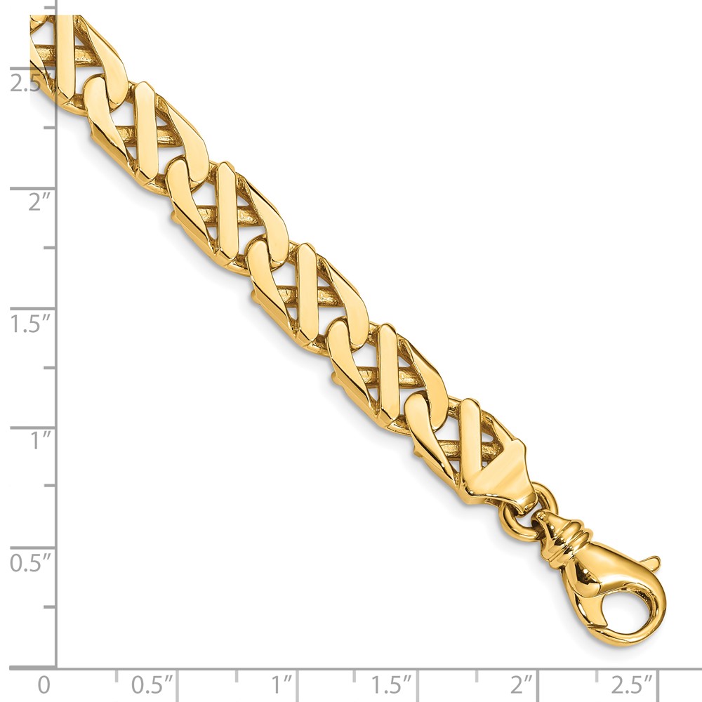 10k 7.9mm Fancy Link Hand Polished Bracelet - Image 3