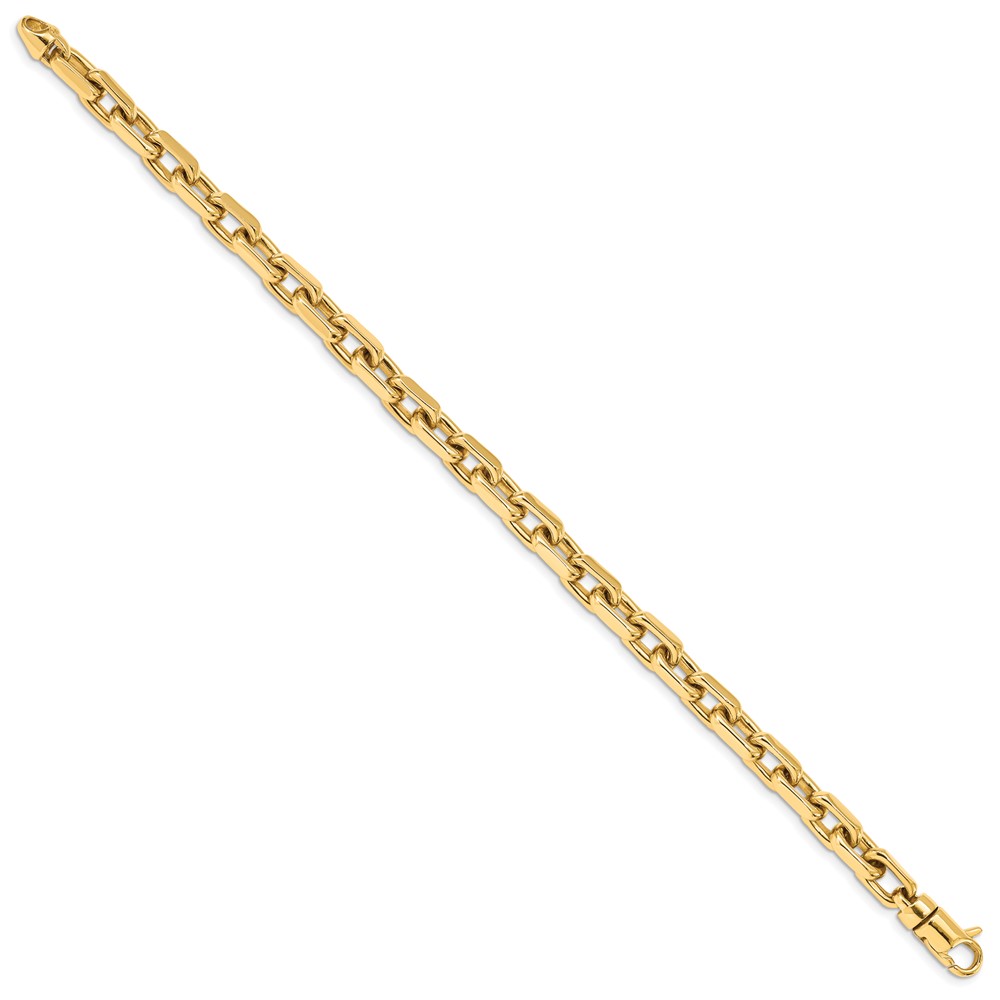 10k 7mm Hand-polished Fancy Link Bracelet - Image 3