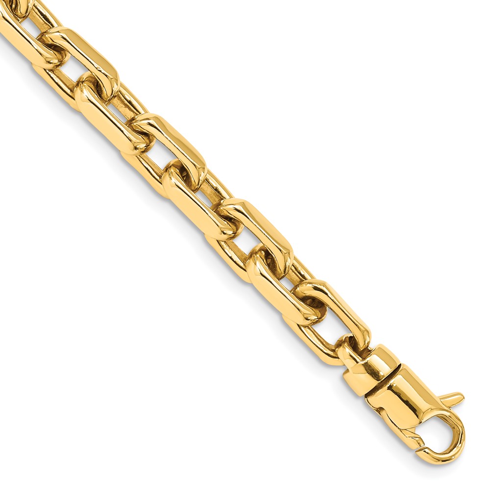 10k 7mm Hand-polished Fancy Link Bracelet - Image 1