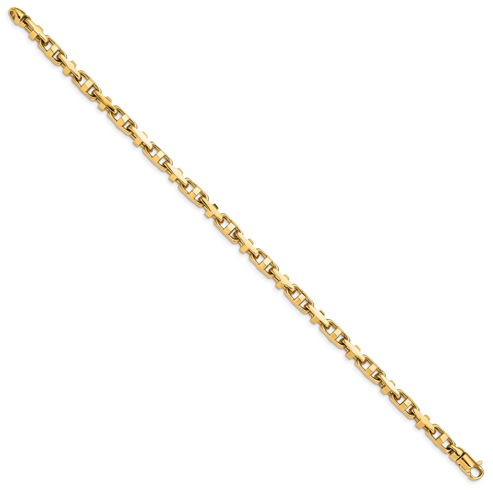 10k 5mm Hand-polished Fancy Link Bracelet - Image 2