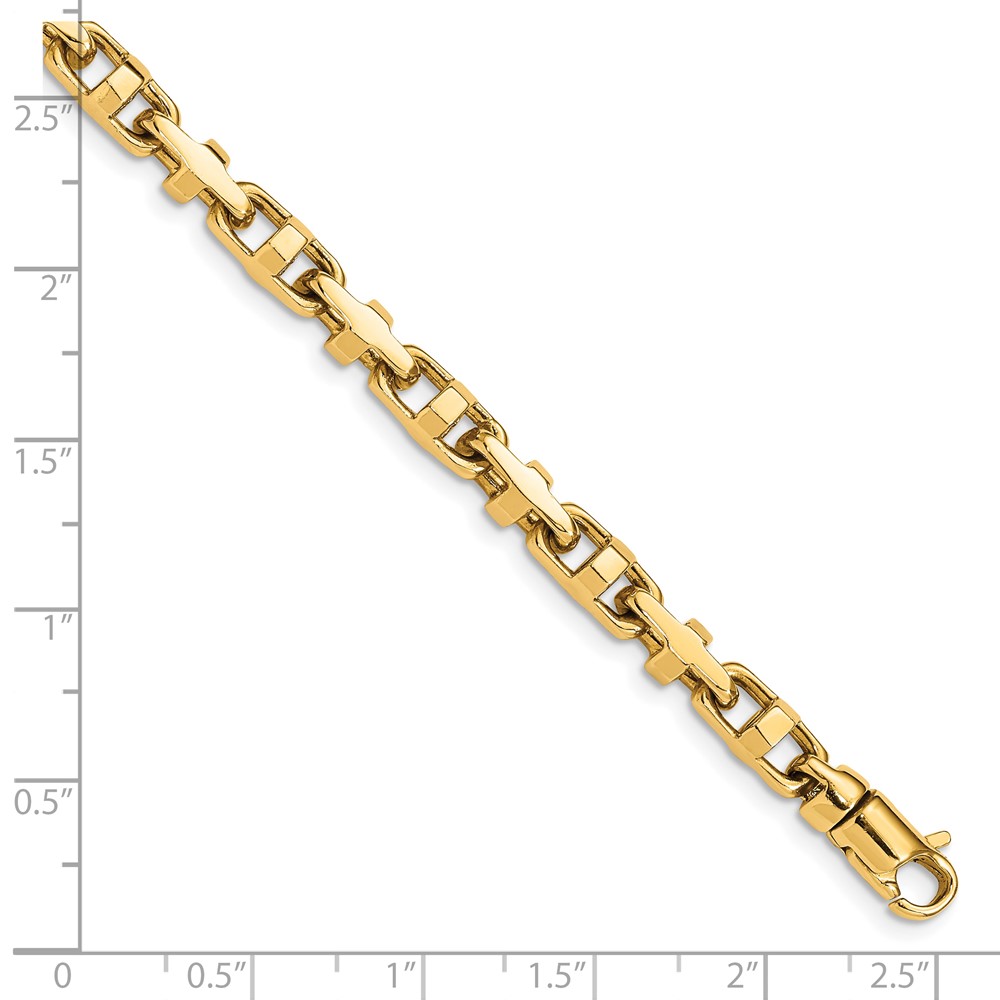 10k 5mm Hand-polished Fancy Link Bracelet - Image 3
