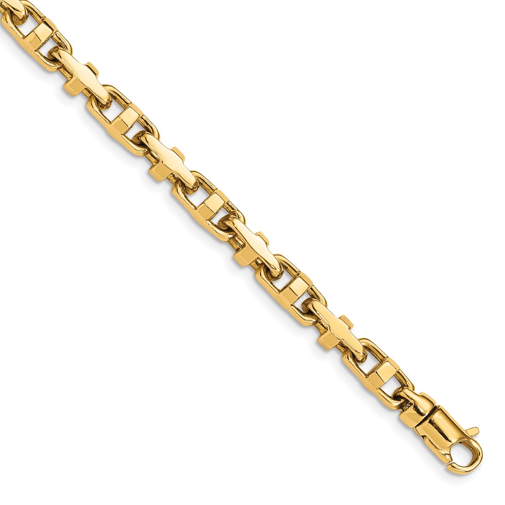 10k 5mm Hand-polished Fancy Link Bracelet - Image 1