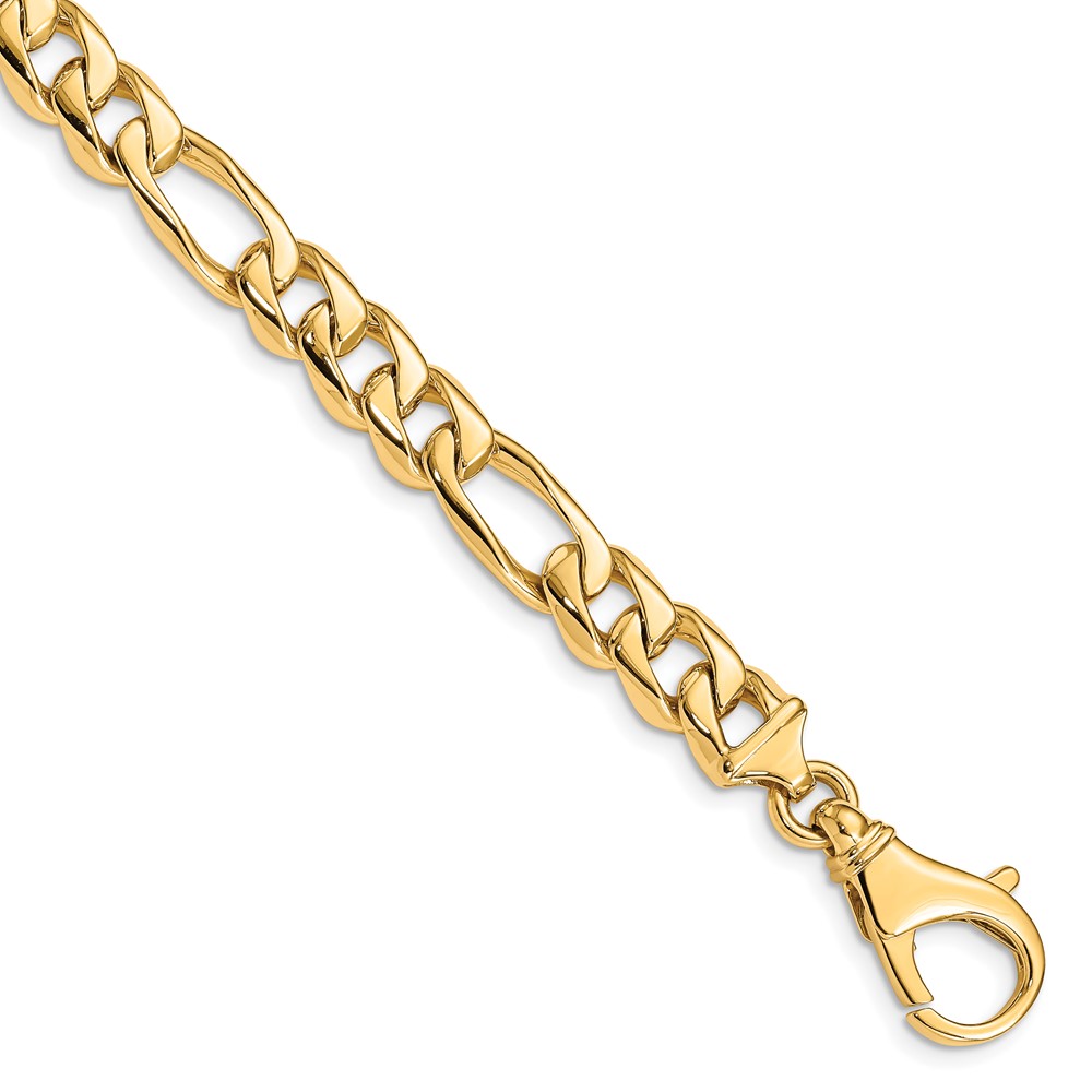 10k 8.5mm Hand Polished Fancy Link Bracelet - Image 1