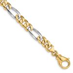10k Two-tone 7.85mm Hand Polished Fancy Link Bracelet
