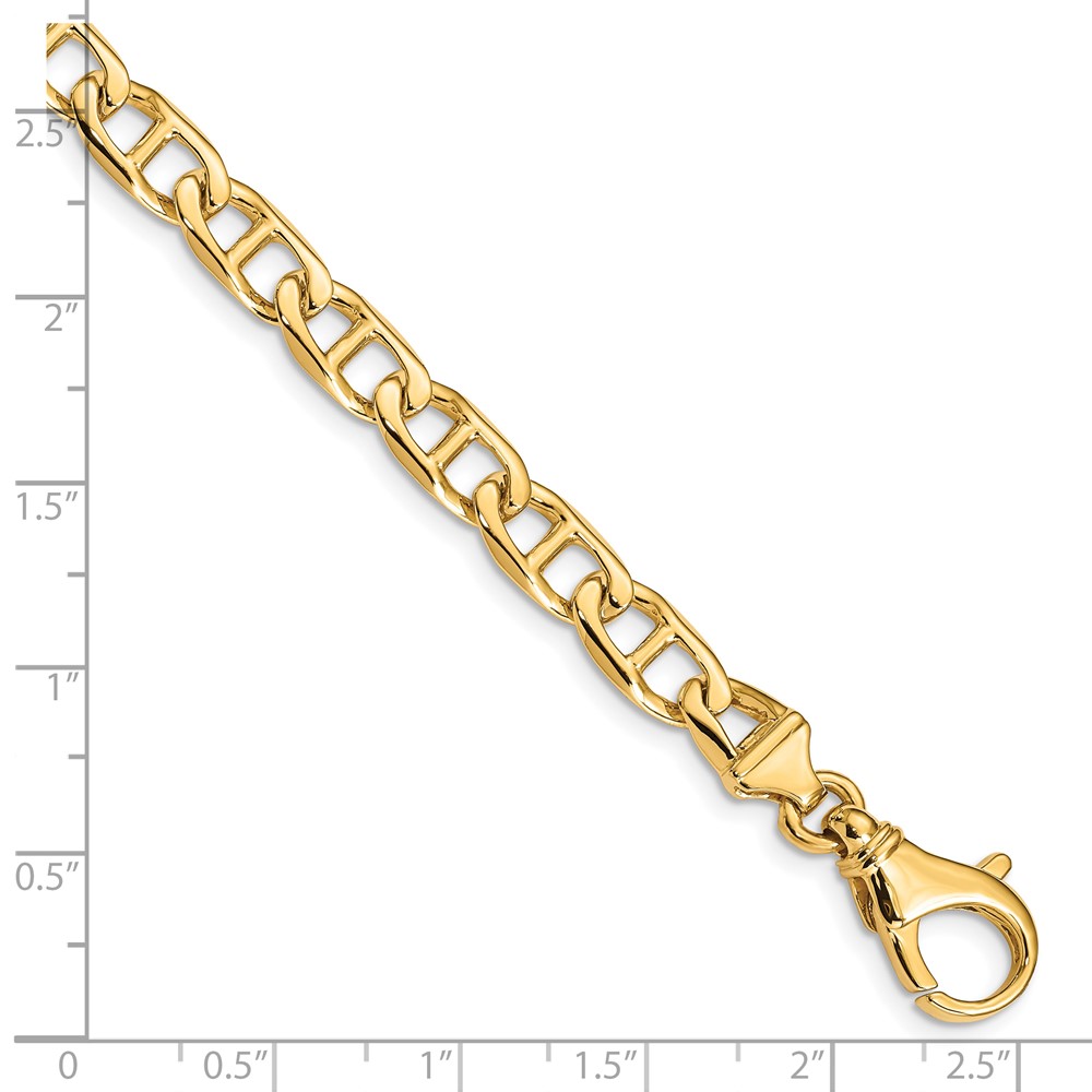 10k 6.5mm Hand-polished Fancy Link Bracelet - Image 2