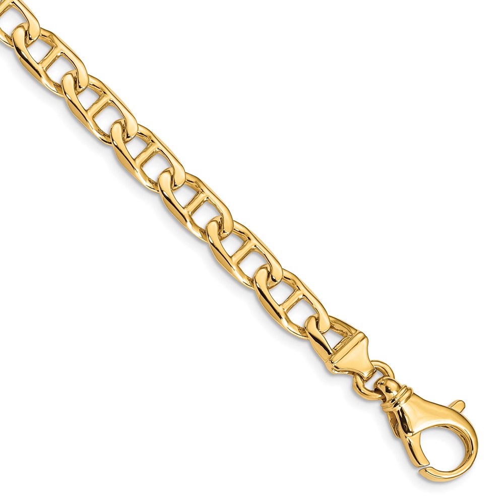 10k 6.5mm Hand-polished Fancy Link Bracelet - Image 1