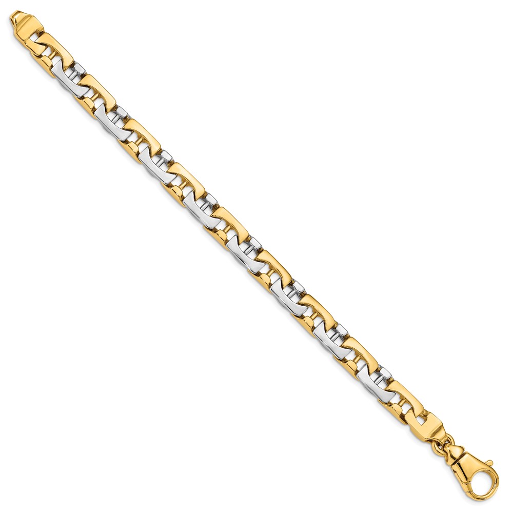 10k Two-tone 8.5mm Hand-polished Fancy Link Bracelet - Image 3