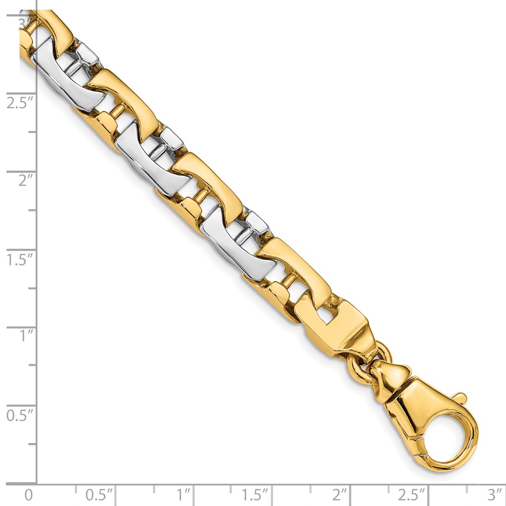 10k Two-tone 8.5mm Hand-polished Fancy Link Bracelet - Image 2