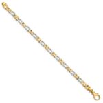10k Two-tone 4.8mm Hand Polished Fancy Link Bracelet - Image 3