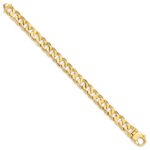 10k 11mm Hand Polished Fancy Curb Link Bracelet - Image 3
