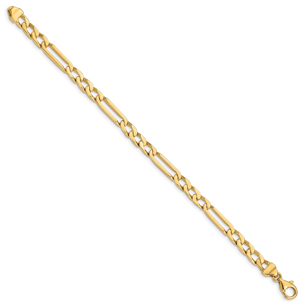 10k 5mm Hand-polished Figaro Link Bracelet - Image 3