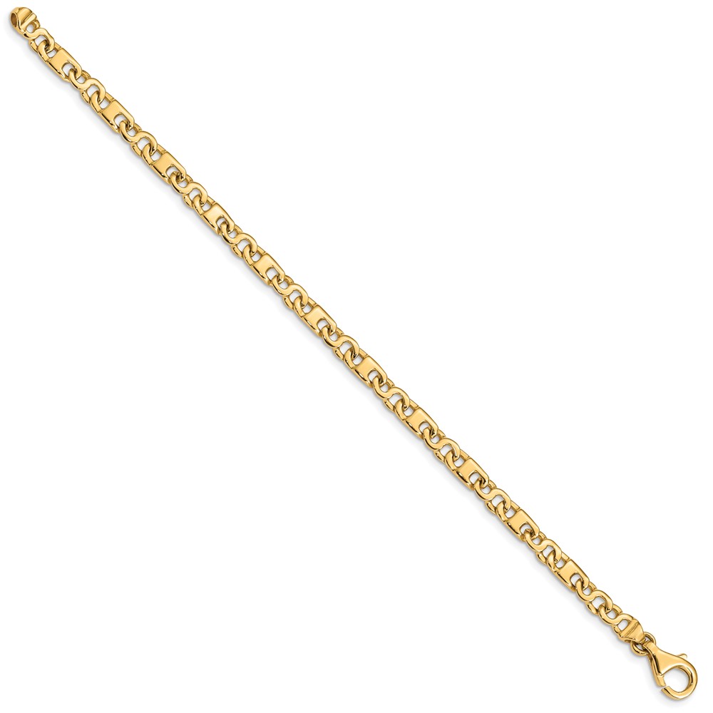 10k Hand Polished 4.4mm Fancy Link Bracelet - Image 3