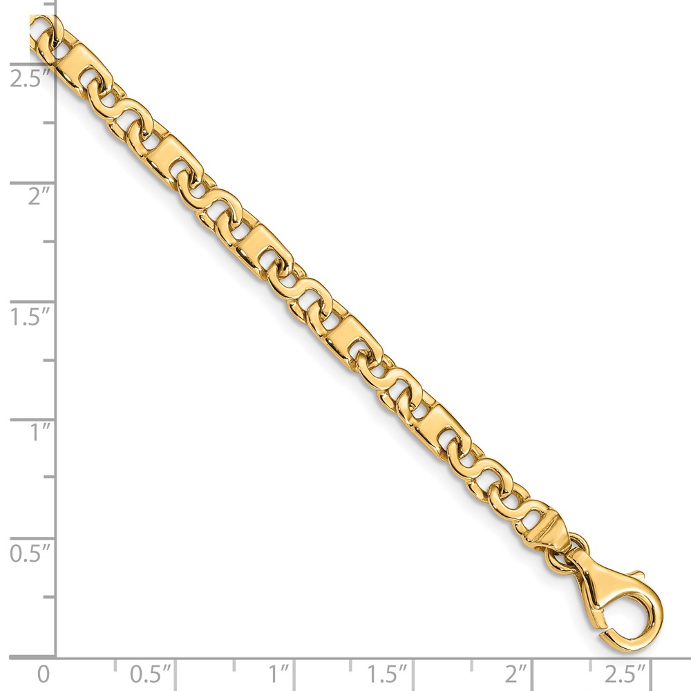 10k Hand Polished 4.4mm Fancy Link Bracelet - Image 2