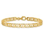 10k 6.5mm Hand-polished Fancy Anchor Link Bracelet - Image 3