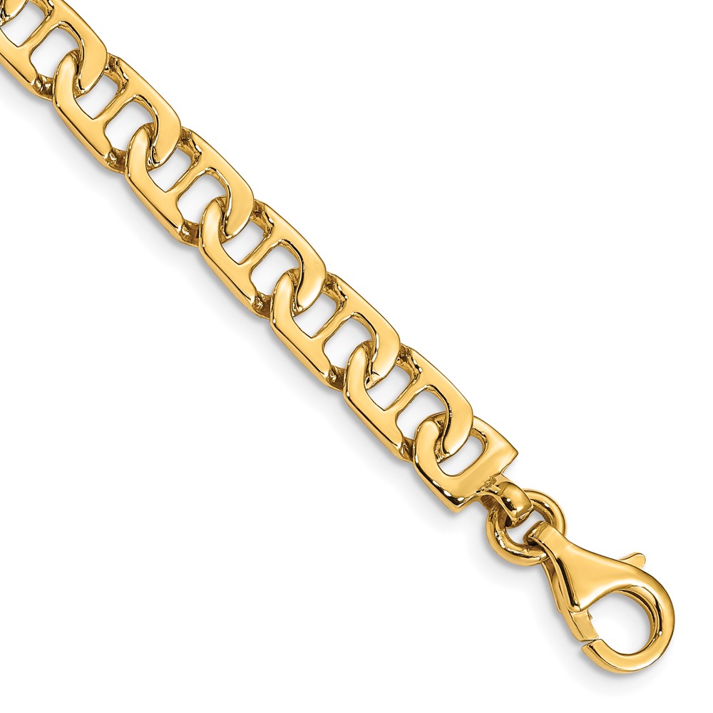 10k 6.5mm Hand-polished Fancy Anchor Link Bracelet - Image 1