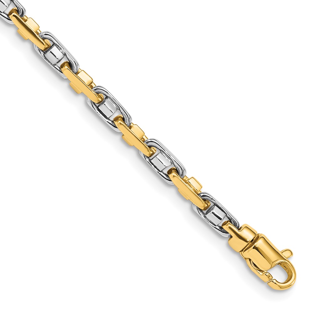 10k Two-tone 3.5mm Fancy Link Chain - Image 1