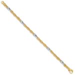 10k Two-tone 5.38mm Hand-polished Fancy Link Bracelet - Image 3