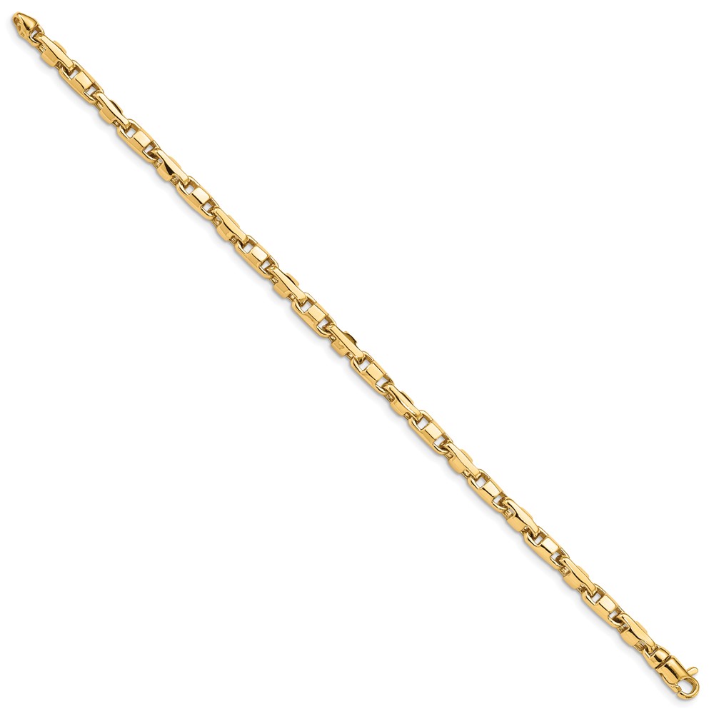 10k 4mm Hand-polished Fancy Link Bracelet - Image 3