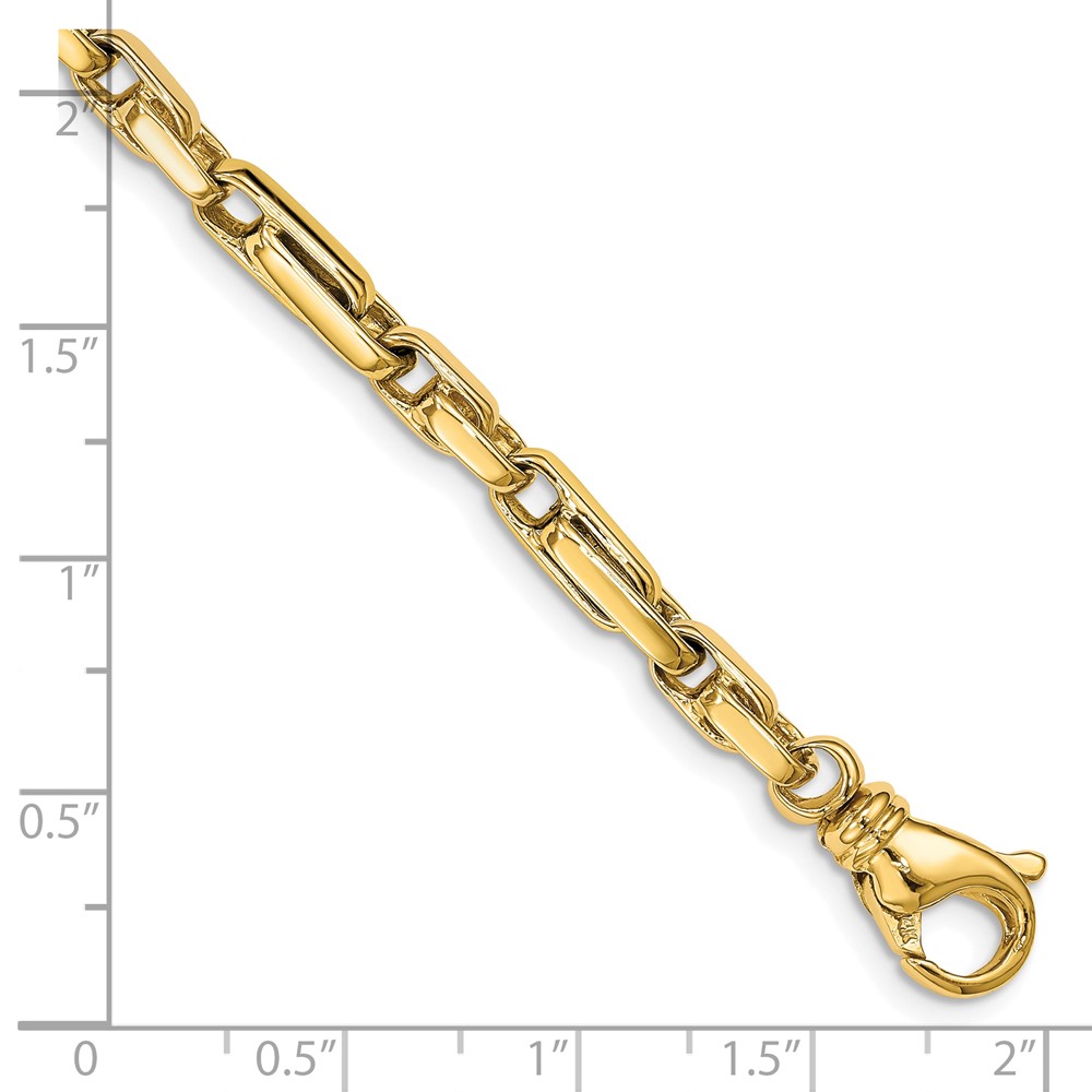 10k 5mm Hand-polished Fancy Link Bracelet - Image 2