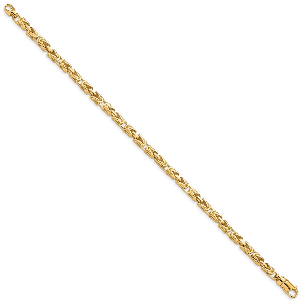 10k 4.1mm Hand-polished Byzantine Link Bracelet - Image 2