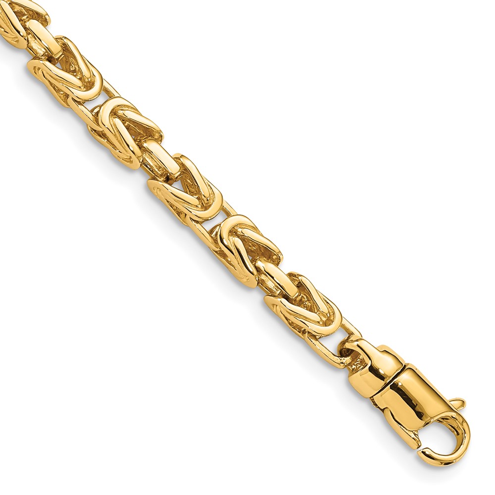 10k 4.1mm Hand-polished Byzantine Link Bracelet - Image 1