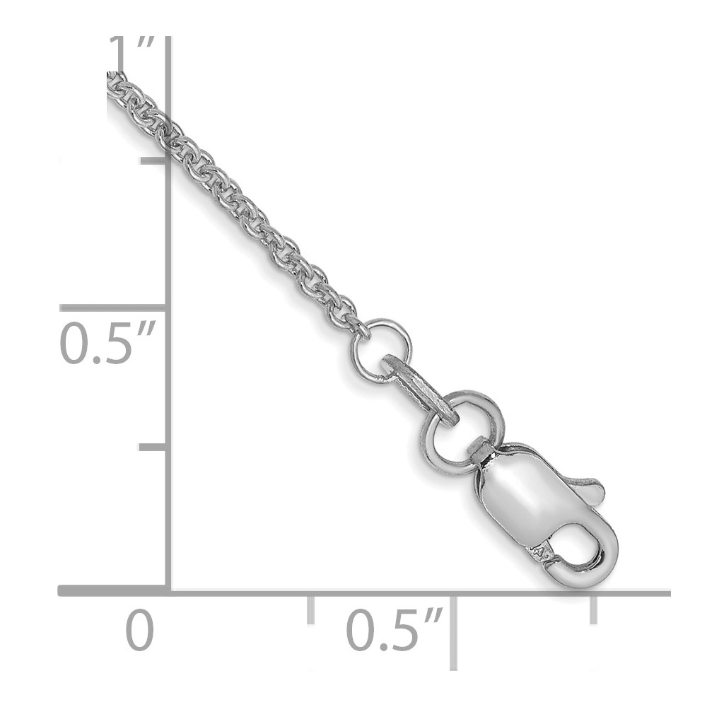 10k WG 1.4mm Round Open Link Cable Chain Anklet - Image 2