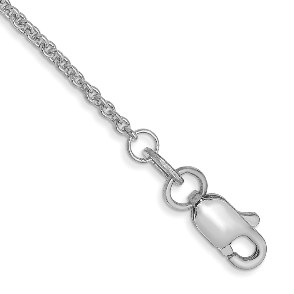 10k WG 1.4mm Round Open Link Cable Chain Anklet - Image 1