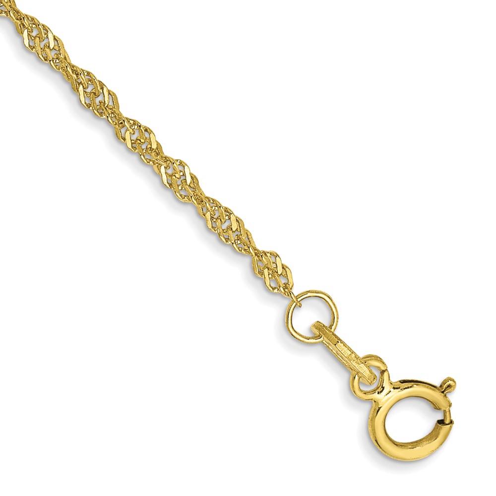 10k 1.4mm Singapore Chain Anklet - Image 1