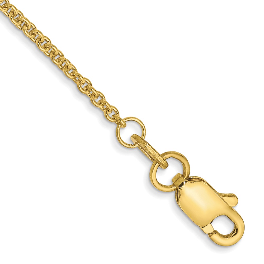 10k 1.4mm Round Open Link Cable Chain Anklet - Image 1