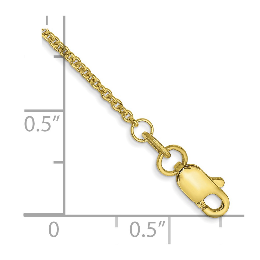10k 1.4mm Round Open Link Cable Chain Anklet - Image 2