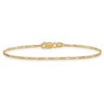 10k 1.25mm Flat Figaro Chain Anklet - Image 3
