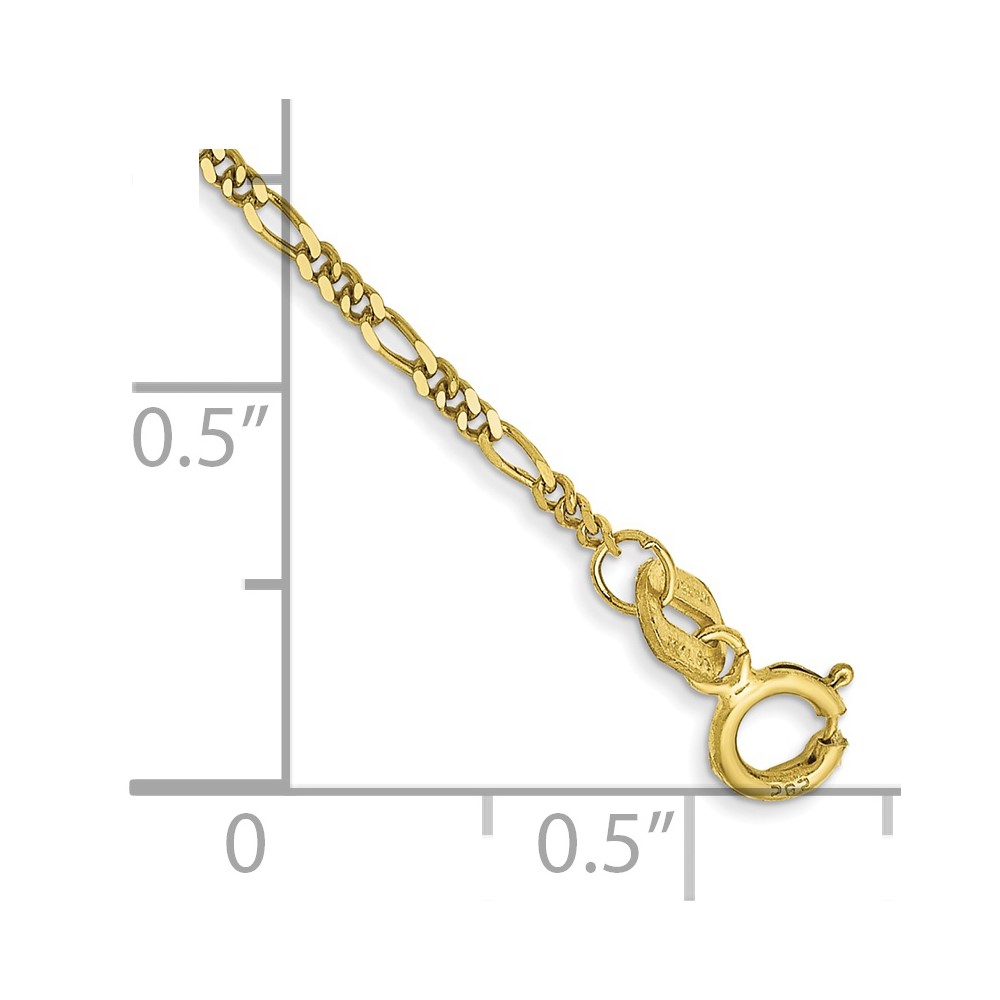 10k 1.25mm Flat Figaro Chain Anklet - Image 2