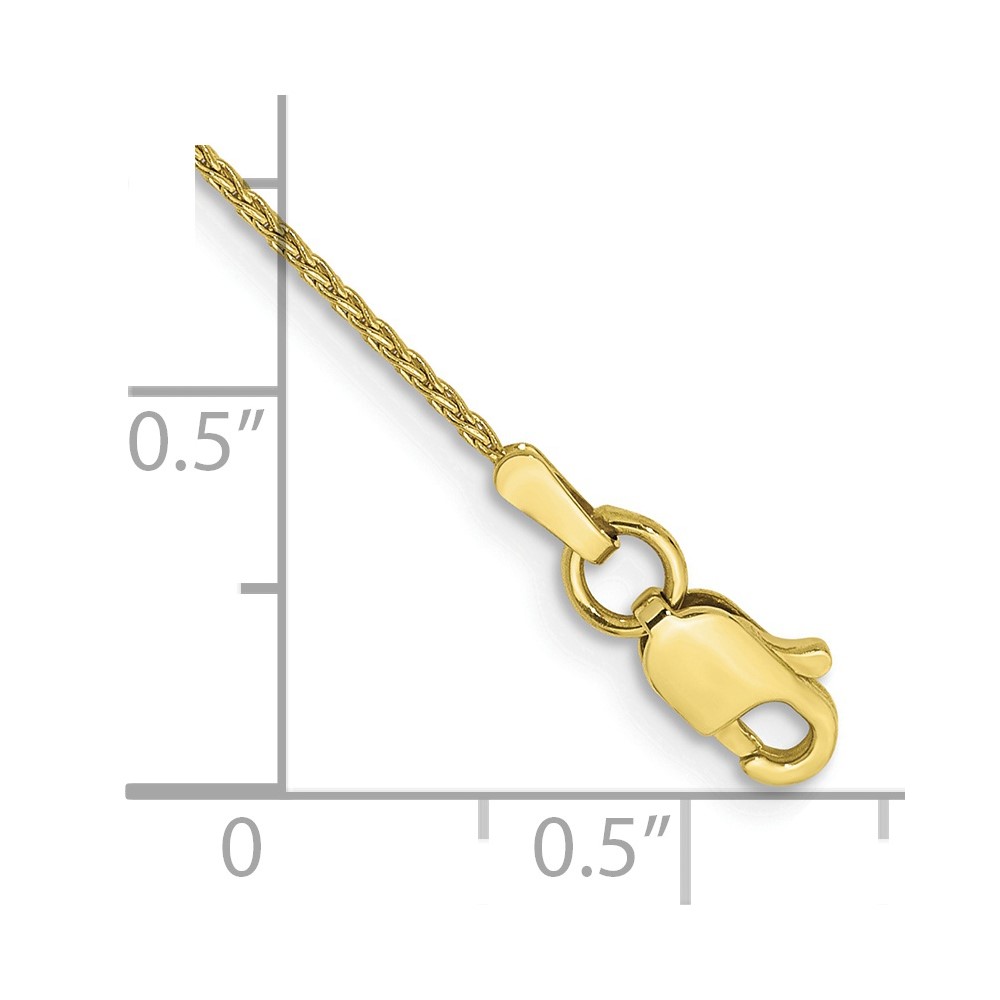 10k 1mm Parisian Wheat Chain Anklet - Image 2